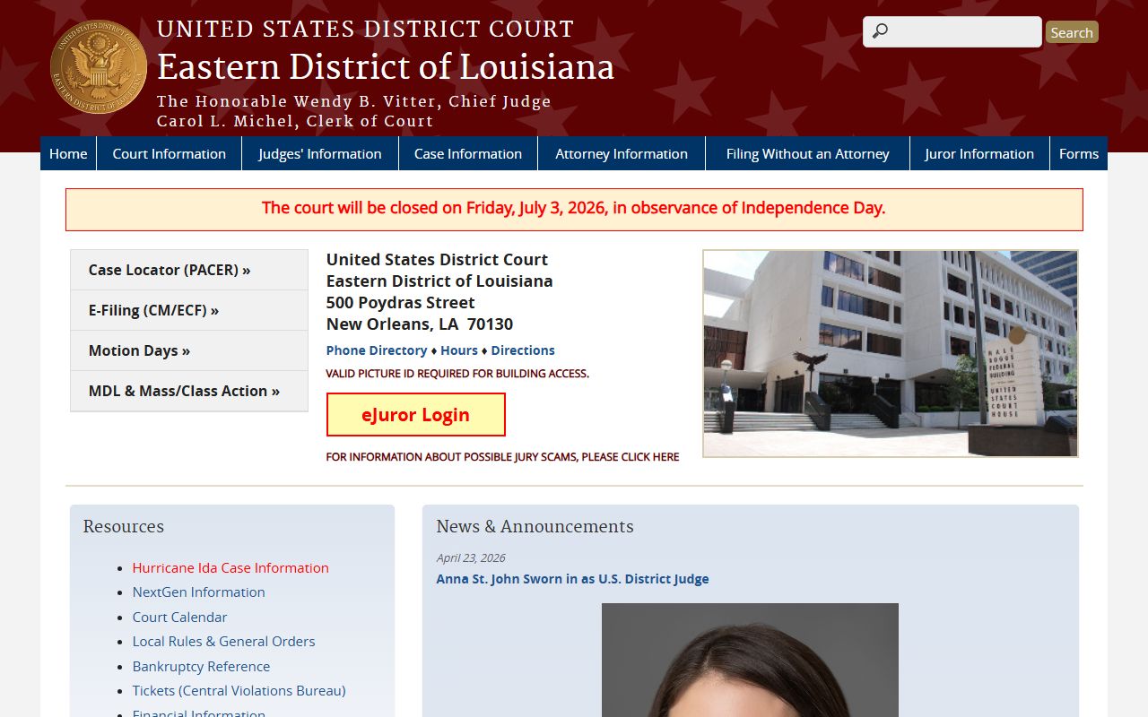 St. Helena Parish court records U.S. District Court Eastern District of Louisiana