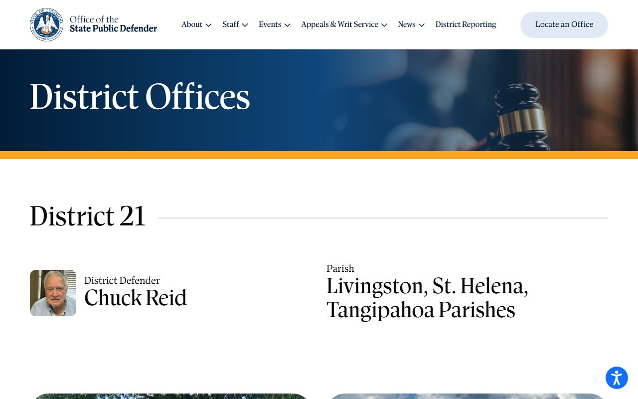St. Helena Parish criminal court records public defender District 21