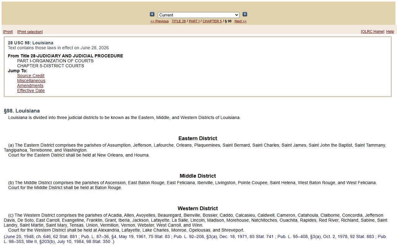 St. Helena Parish court records federal judicial districts source