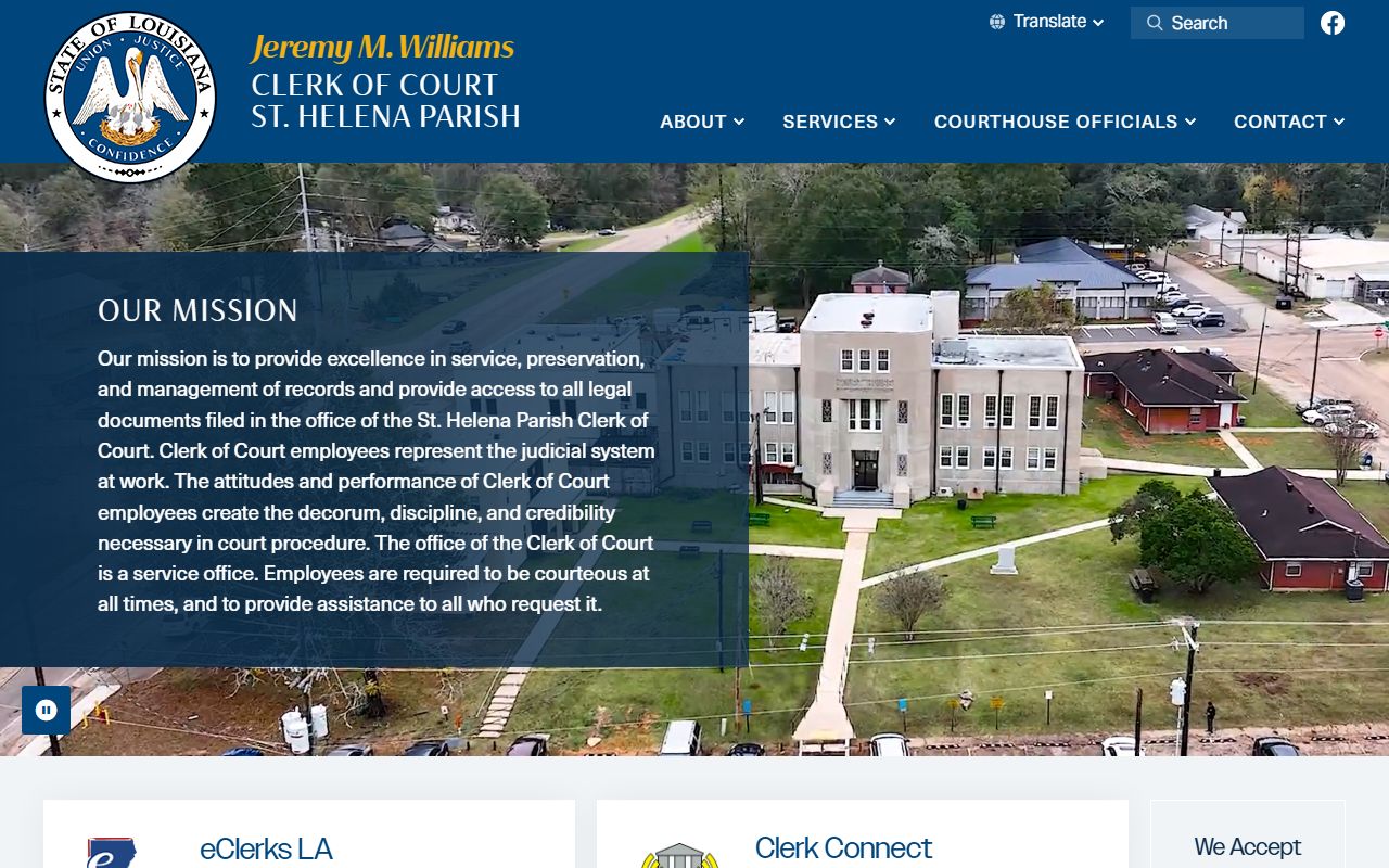 St. Helena Parish court records Clerk of Court homepage