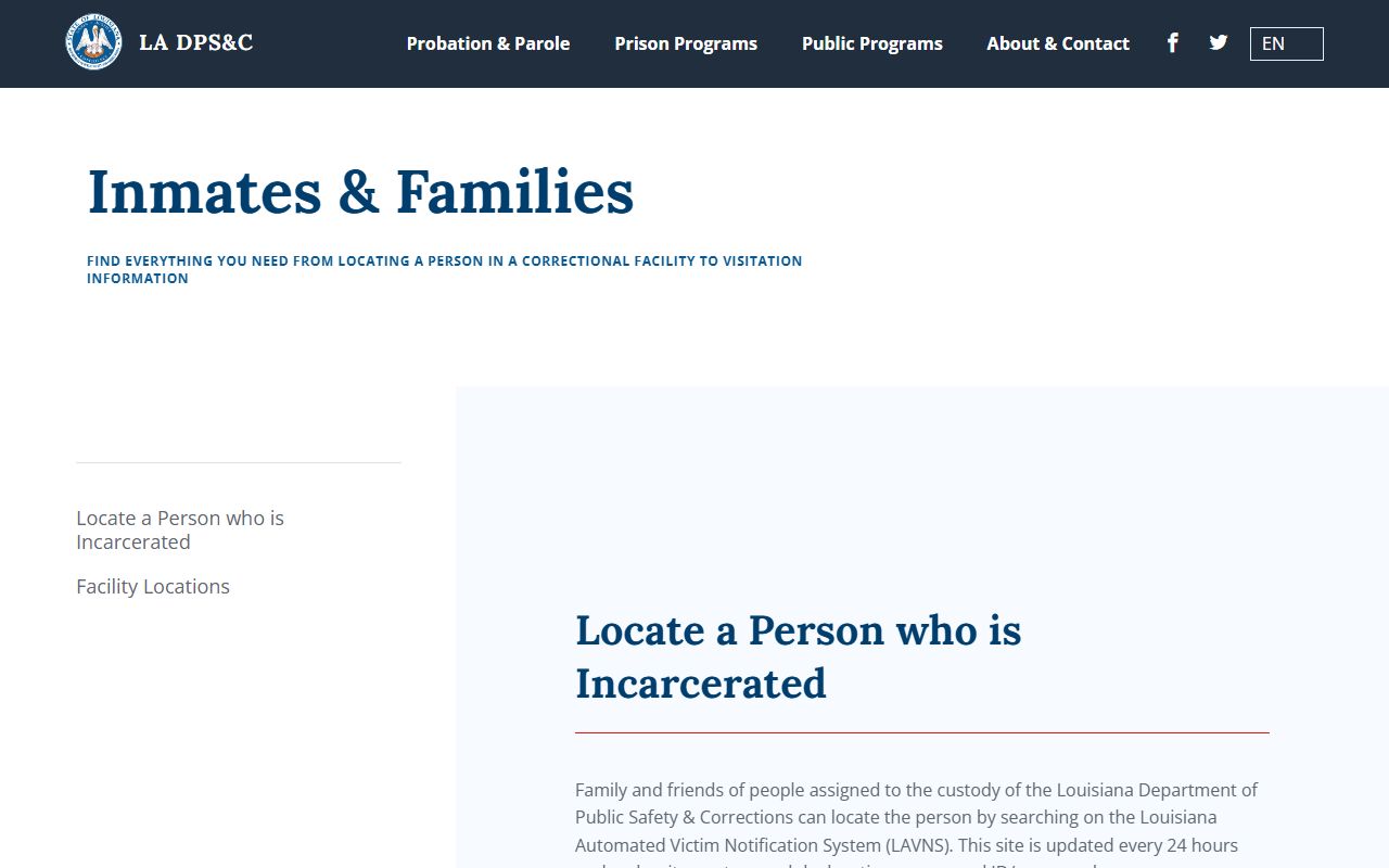 St. Helena Parish inmate records Louisiana DPSC offender information