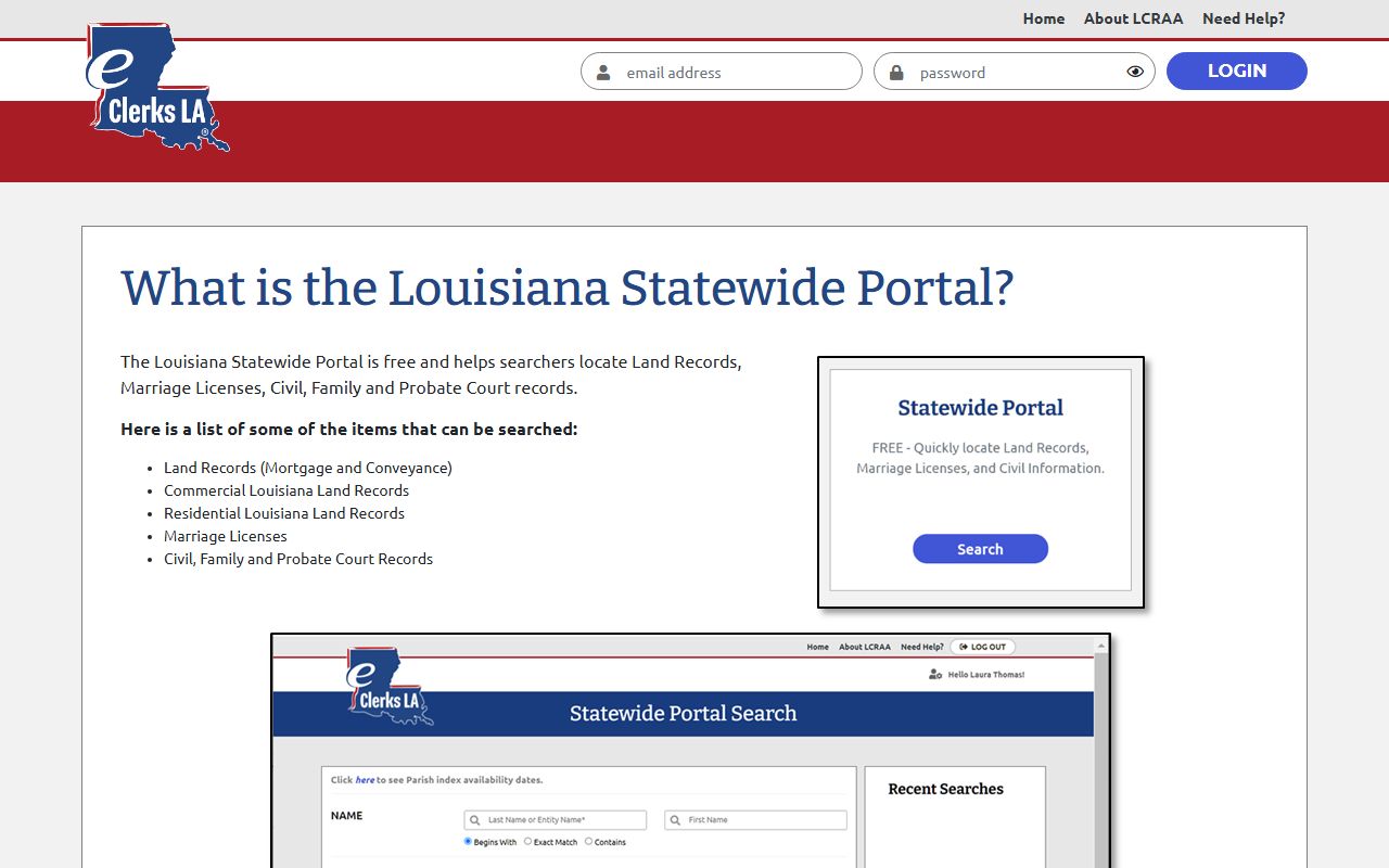 St. Helena Parish marriage records eClerks statewide portal