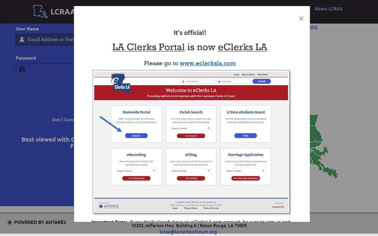 St. Helena Parish marriage records LCRAA portal login
