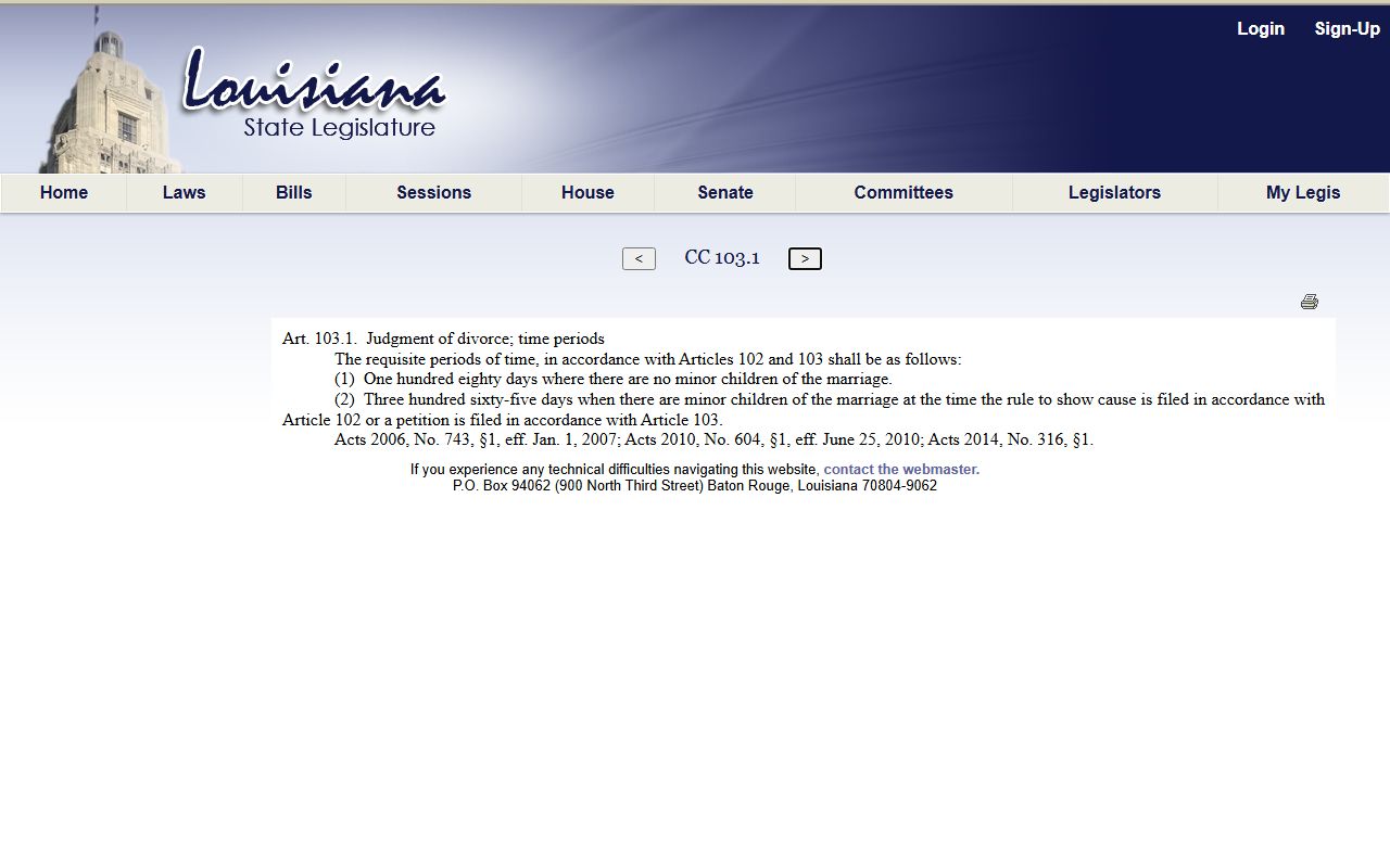 St. Helena Parish divorce records Louisiana waiting periods