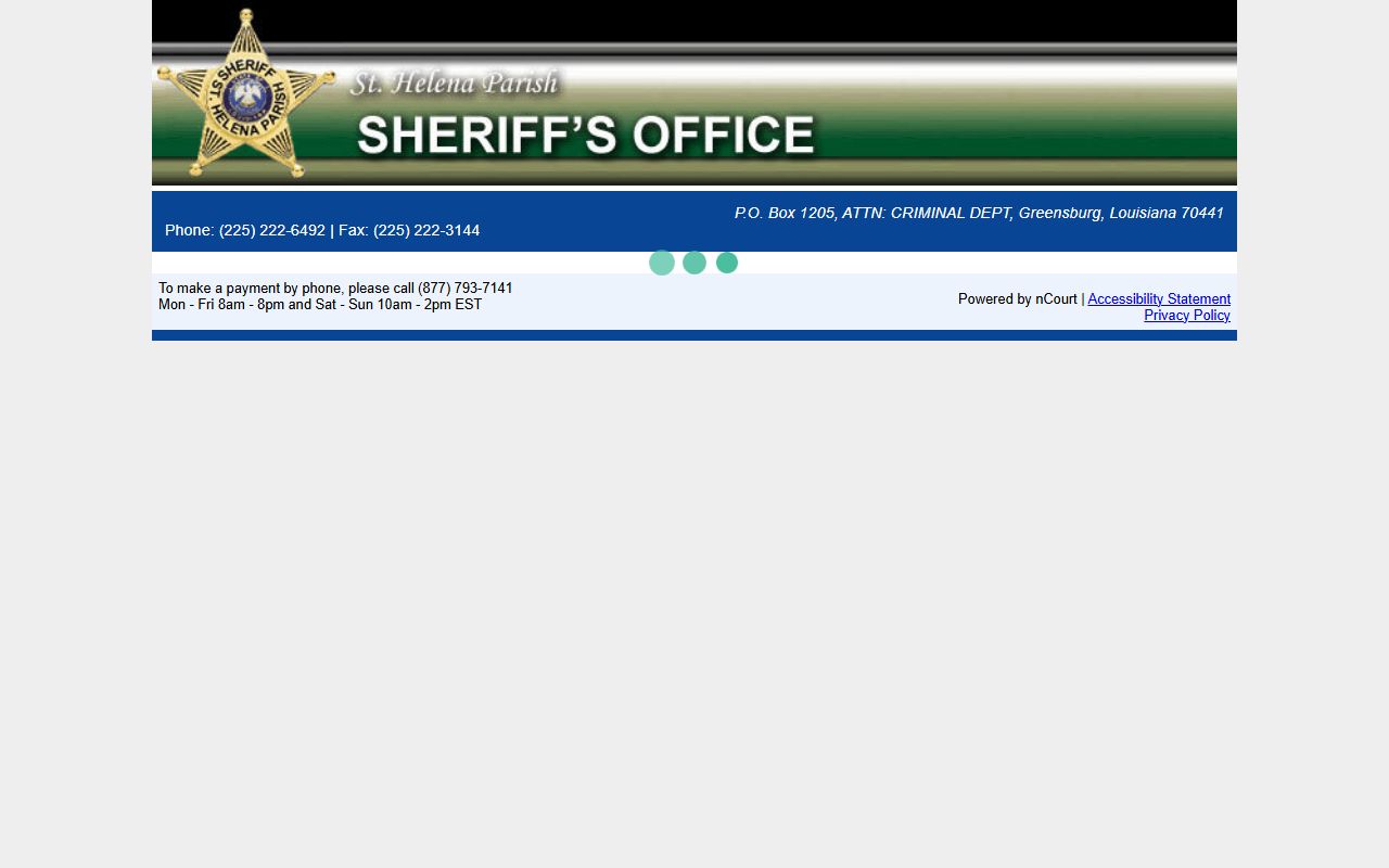 St. Helena Parish traffic court records nCourt citation number portal